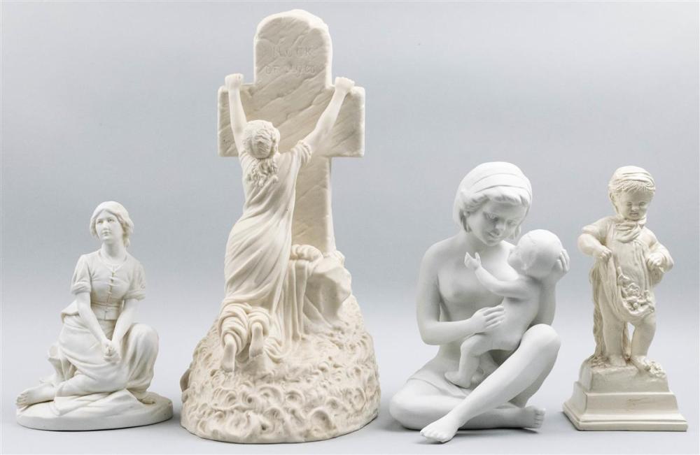 THREE BISCUIT FIGURES OF