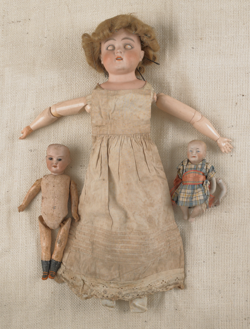 Three bisque head dolls to