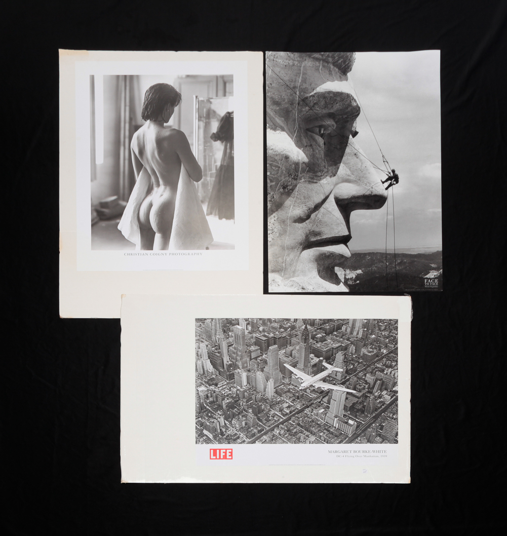 THREE BLACK AND WHITE PHOTOGRAPH