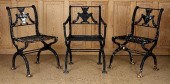 THREE BLACK CAST IRON NEOCLASS