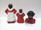 THREE "BLACK" FIGURAL CAST IRO