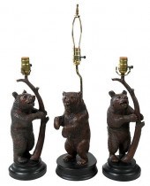 THREE BLACK FOREST STYLE BEAR