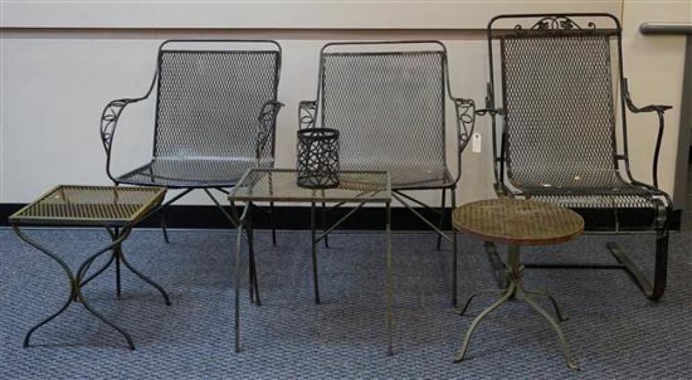 THREE BLACK PAINTED WROUGHT IRON