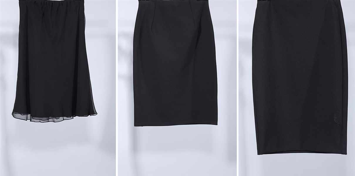 Three black skirts from The Row;