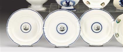 Three black transferware