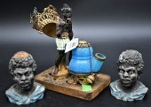 THREE BLACKAMOOR FIGURES, TO I