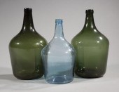 THREE BLOWN GLASS DEMIJOHNSThr