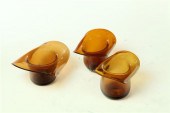 THREE BLOWN GLASS HAT WHIMSEYS