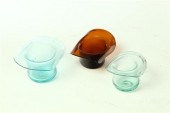 THREE BLOWN GLASS HAT WHIMSEYS
