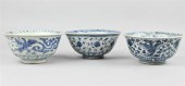 THREE BLUE AND WHITE BOWLS MIN