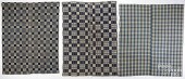 THREE BLUE AND WHITE COVERLETS