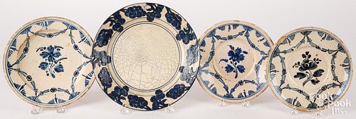 THREE BLUE AND WHITE DELFT