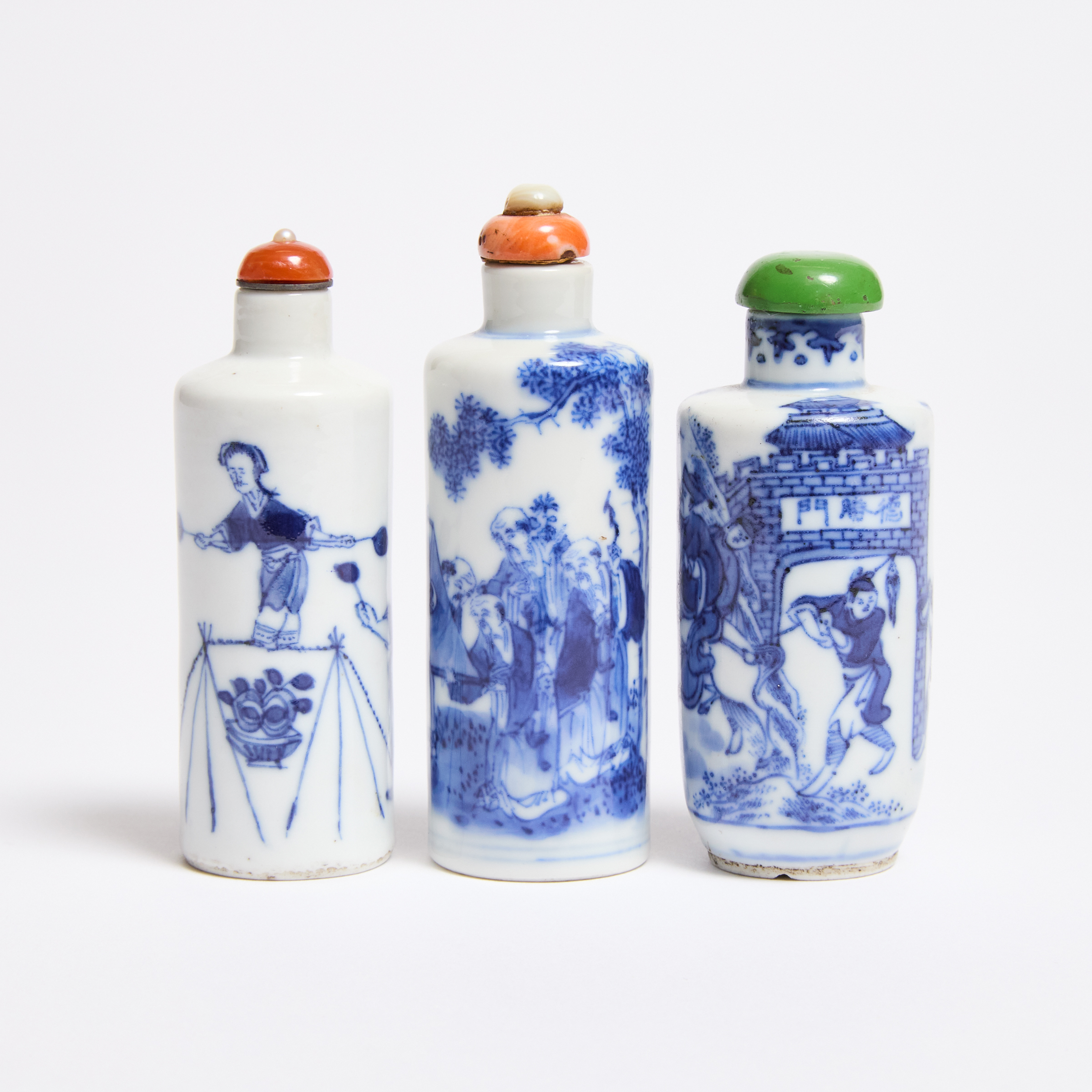 Three Blue and White Porcelain