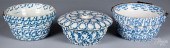 THREE BLUE SPONGEWARE BOWLSThr