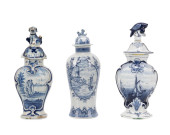 THREE BLUE & WHITE DELFT LIDDE