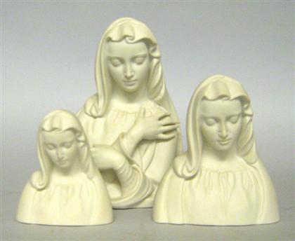 Three Boehm bisque busts of the