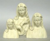 Three Boehm bisque busts of th