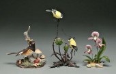 Three Boehm figurines: towhee,