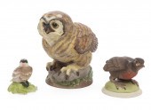 THREE BOEHM PORCELAIN BABY BIR