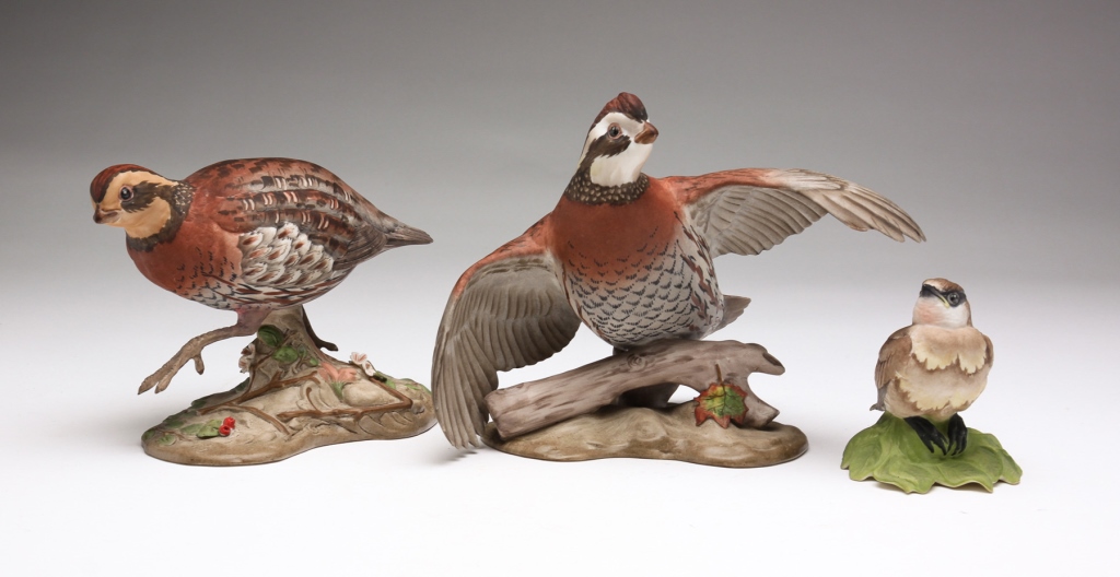THREE BOEHM PORCELAIN BIRD