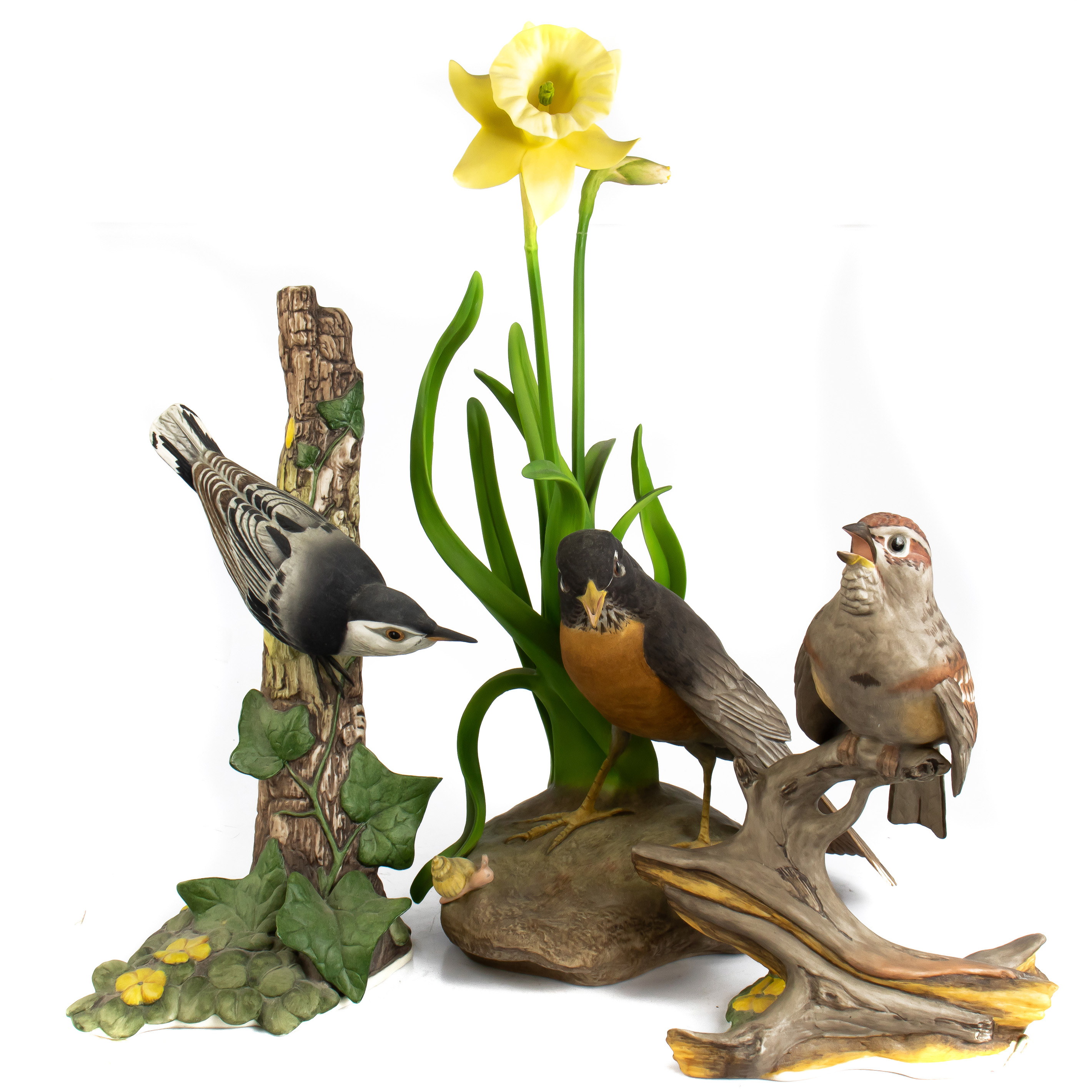 THREE BOEHM PORCELAIN BIRDS Three