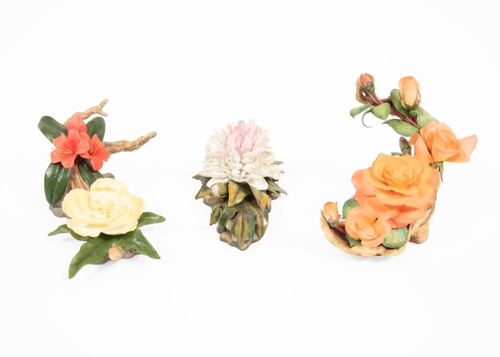 THREE BOEHM PORCELAIN FLORAL