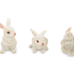 Three Boehm Rabbits 20th Century