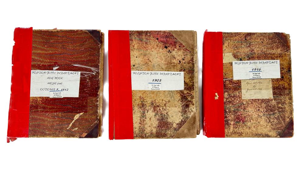 THREE BOSTON FIRE LOGBOOKS EARLY