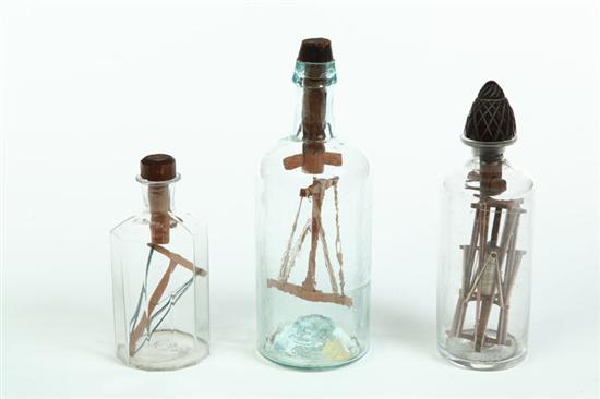 THREE BOTTLE WHIMSEYS.  American or
