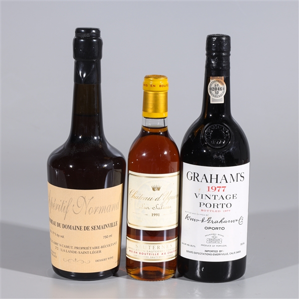 Three bottles of desert wine