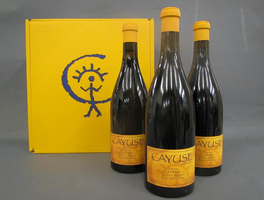 THREE BOTTLES OF VINTAGE CAYUSE