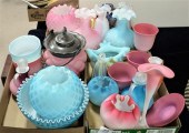 THREE BOX LOTS OF SATIN GLASS,