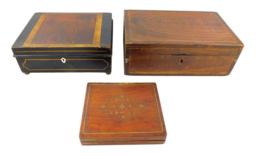 THREE BOXES, 19TH C., INCLUDING: