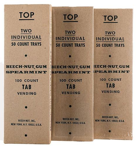 THREE BOXES BEECH-NUT SPEARMINT 100