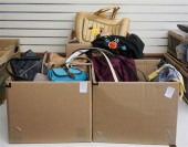 THREE BOXES OF ASSORTED PURSES