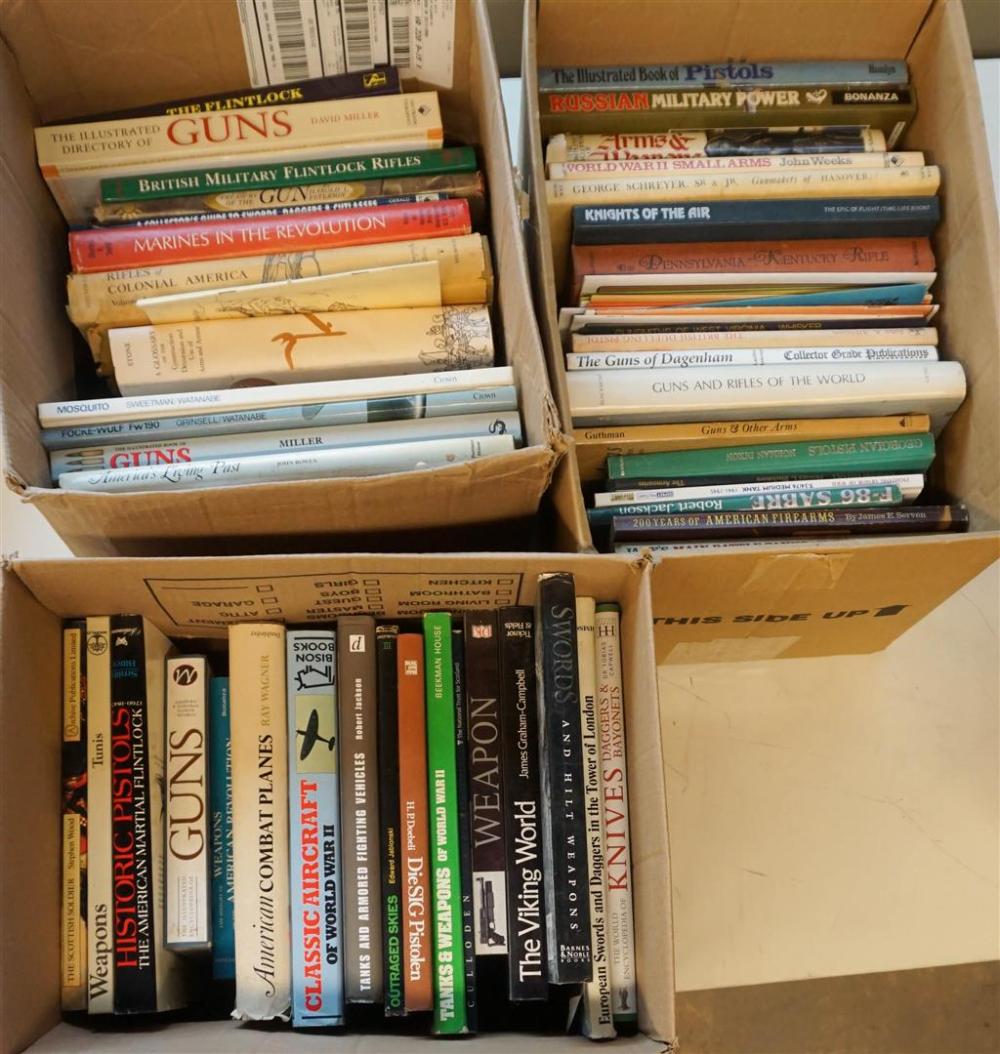 THREE BOXES OF BOOKS (RE: WEAPONS