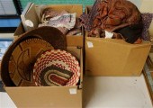 THREE BOXES OF CLOTHING AND TA