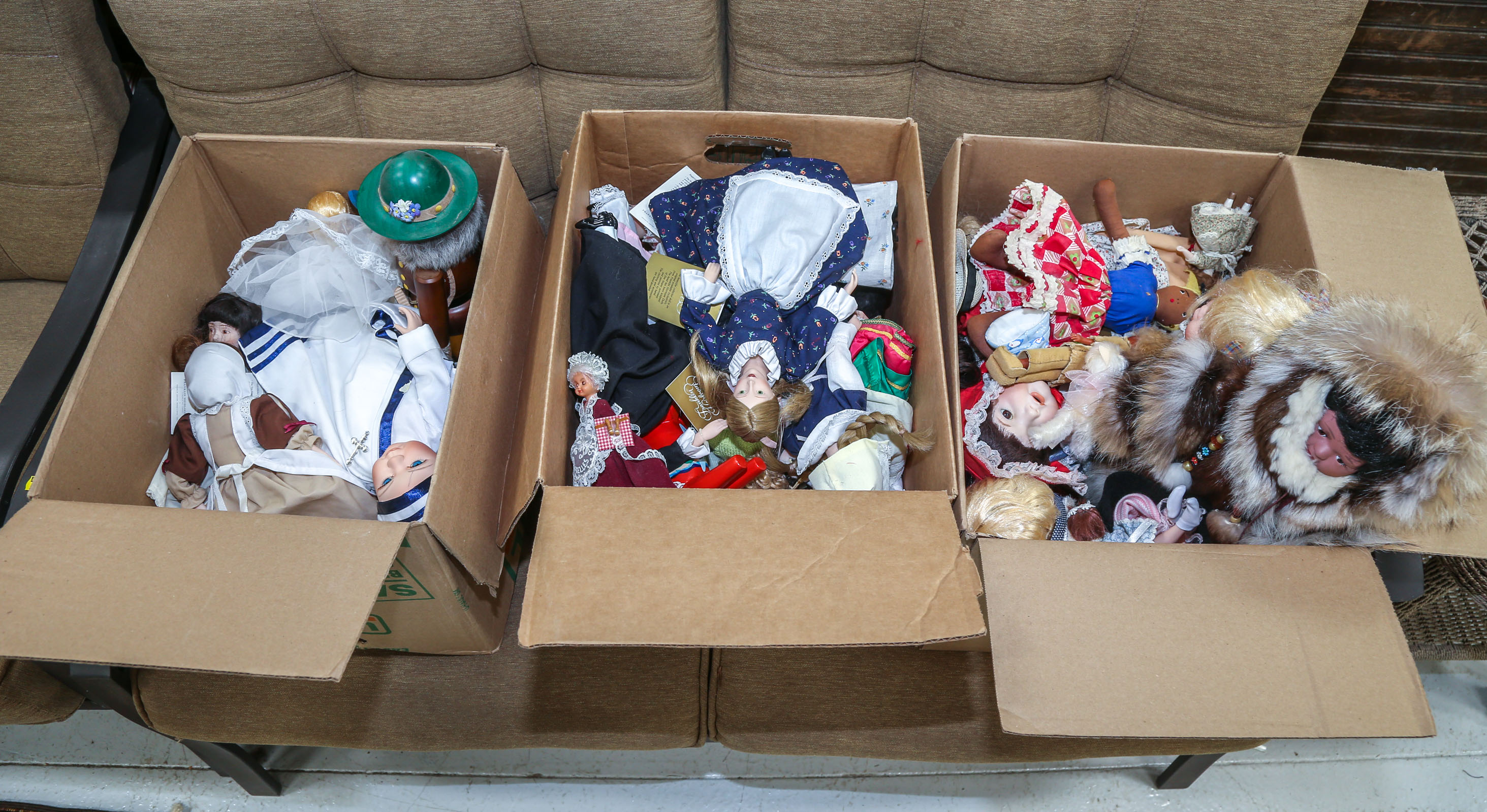 THREE BOXES OF COLLECTIBLE DOLLS