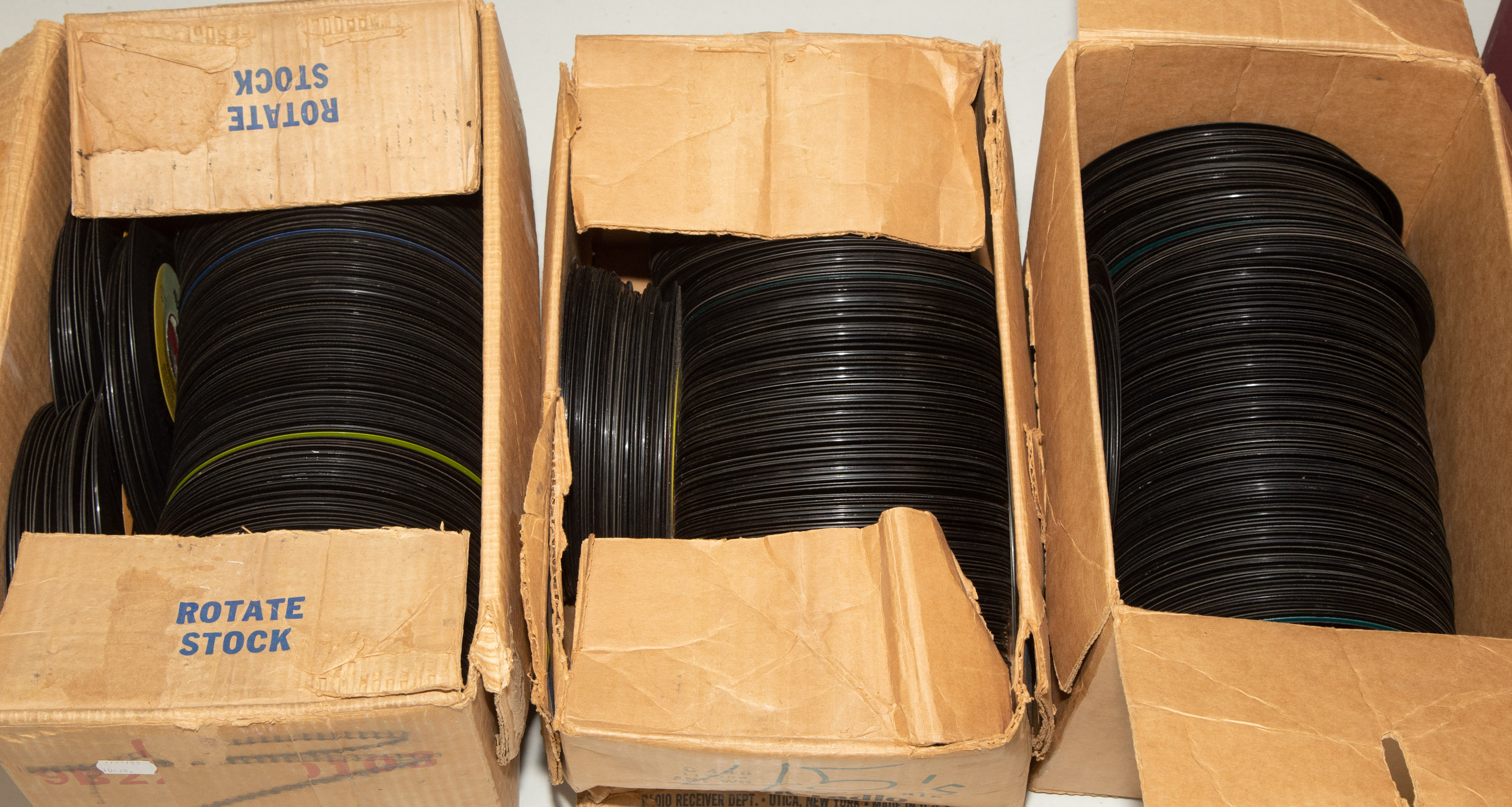 THREE BOXES OF VINTAGE 45S