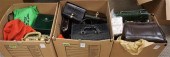 THREE BOXES WITH FAUX REPTILE,