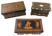 THREE BOXES WITH INLAID OR MOU