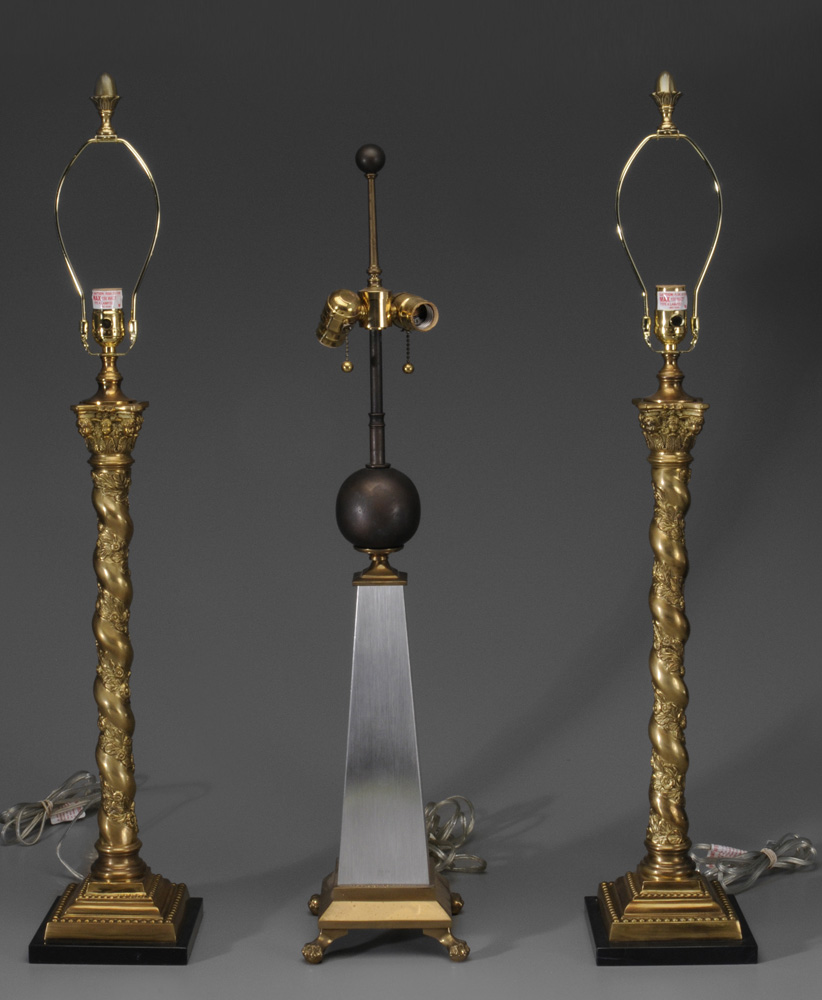 Three Brass and Polished Metal