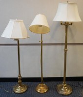 THREE BRASS FLOOR LAMPSThree B