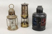 THREE BRASS & IRON LANTERNSThr
