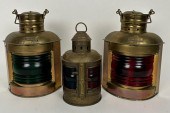 THREE BRASS MARINE LANTERNS 20
