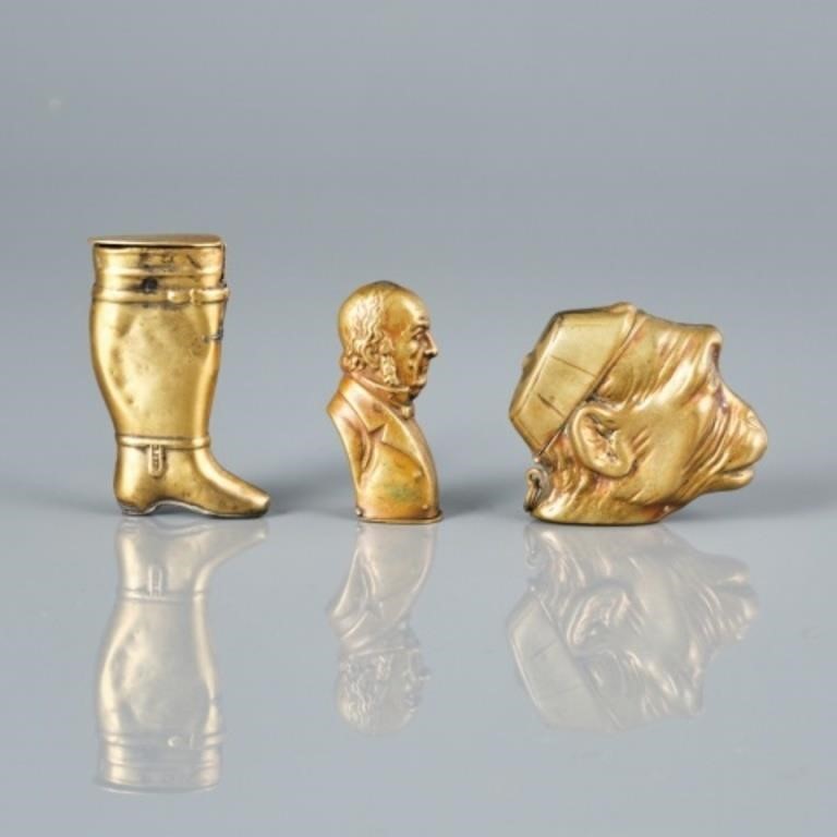 THREE BRASS MATCH SAFESIncludes a