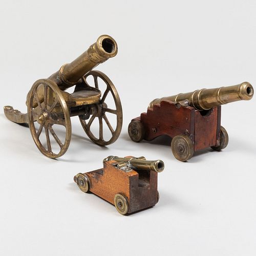 THREE BRASS MODELS OF