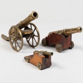 THREE BRASS MODELS OF CANNONSC