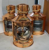 THREE BRASS MOUNTED COPPER AND