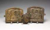 THREE BRASS PLAQUES INCLUDING